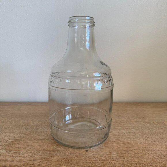 Vintage Glass Barrel Juice Bottle - Picture 1 of 7